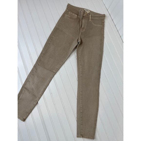 NWT L’AGENCE Skinny Wax Coated Pants Tan & Brown Cropped Skinny Bundle Size 25 - Picture 8 of 10